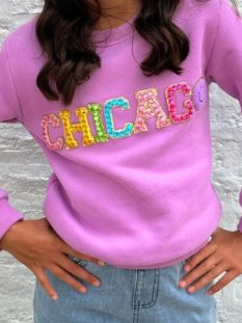 LOLA + THE BOYS Chicago Gem Sweatshirt Pink Color - US 6